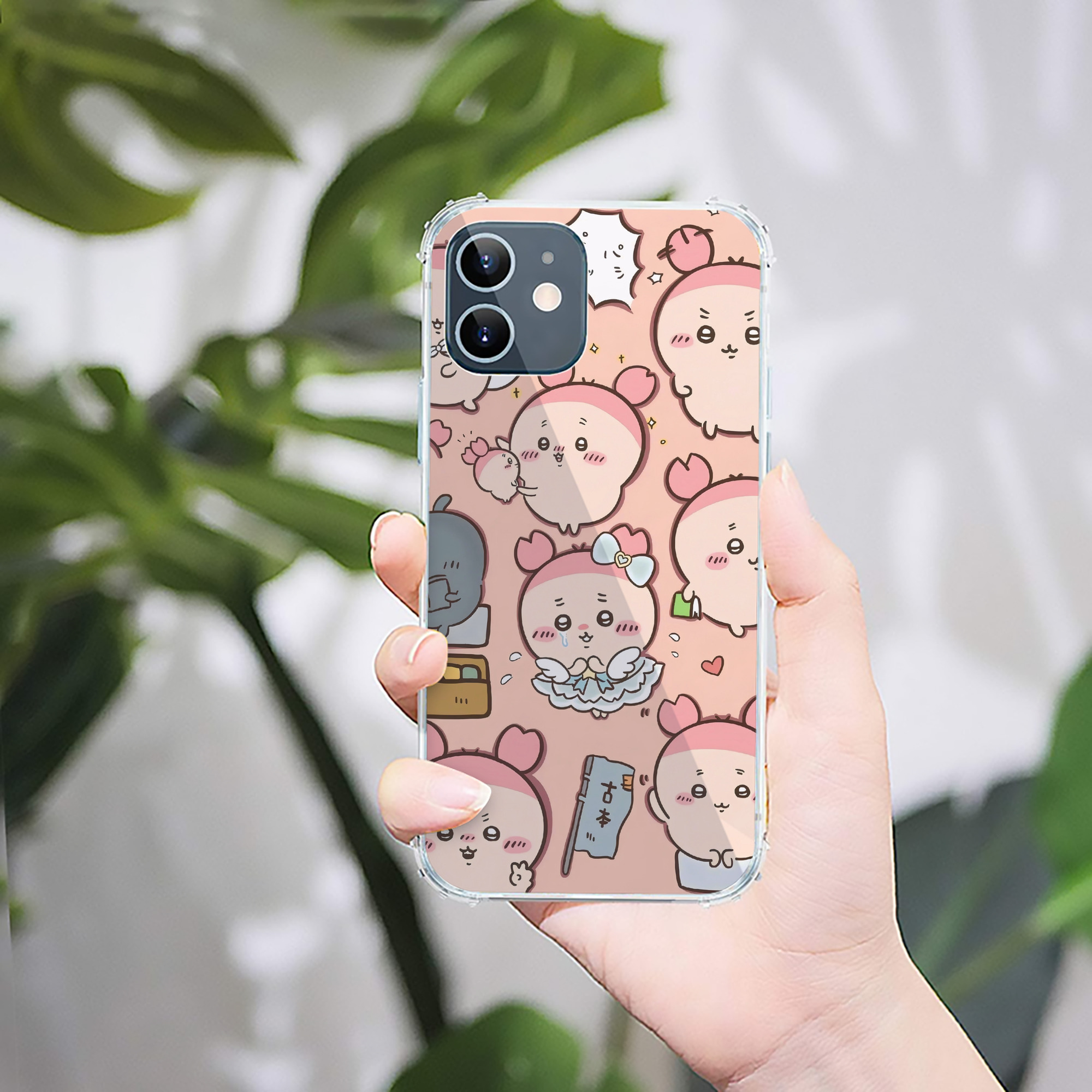 （画像用） ちいかわ Chii-kawa 【iPhone 12シリーズ対応】透明スマホケース（クリアソフトケース）